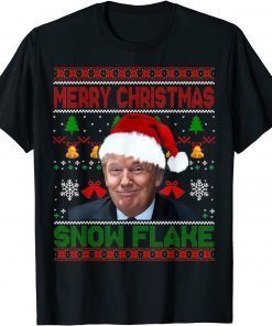 Merry Christmas Snowflake Santa Trump Xmas Ugly Sweater Limited Shirt