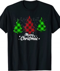 Merry Christmas Tree Buffalo Plaid Family Matching Pajama Classic Shirt