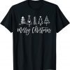 Merry Christmas Tree Heart Doodle Drawing Christmas Costume Gift Shirt
