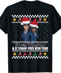 Merry Christmas & Trump-Free New Year Ugly Christmas Gift Shirt