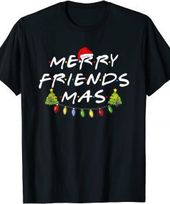 Merry Friendsmas Christmas Trees Lights Santa Hat Xmas 2022 Shirt
