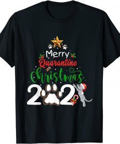 Merry Quarantine cat Family Christmas 2021 Gift Shirt