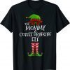 Mommy and Coffee Drinking Elf Matching Family Xmas Pajama Gift Shirt