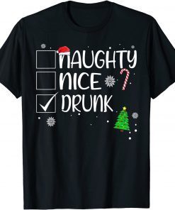 Nice Naughty Drunk Christmas Naughty Family Group Classic Shirt