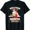 North Swole Santa Claus Weight Lifting Christmas Gym Workout T-Shirt