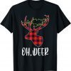 Oh Deer Reindeer Christmas Red Plaid Christmas Pajama Limited T-Shirt