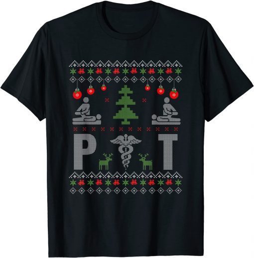 PT Physical Therapist Ugly Christmas Sweater Therapy Medical T-Shirt