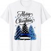 Police Officer Thin Blue Line Flag Christmas Tree Policeman Classic Shirt