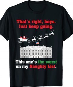 Political Anti Biden is on the Naughty List Christmas Unisex Shirt