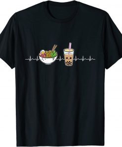 Ramen and Boba Kawaii Noodles Heartbeat Bubble Tea Unisex Shirt