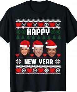 Santa Anti-Biden Happy New Year Ugly Christmas Sweater Classic Shirt