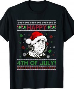 Santa Ben Drankin Happy 4th Of July Ugly Christmas Unisex Shirt