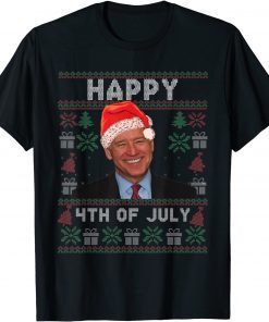 Santa Biden Happy 4th Of July Christmas Ugly Sweater Gift Shirt