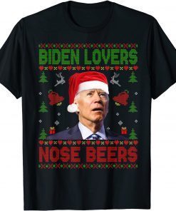Santa Biden Loves Nose Beers Christmas Ugly Sweater Unisex Shirt