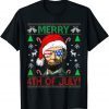 Santa Biden Merry 4th Of July Abraham Lincoln Christmas Ugly Classic Shirt