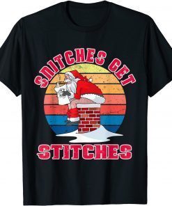 Santa Claus Xmas Family Pajamas Snitches Get Stitches Unisex Shirt