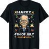 Santa Happy 4th of July Biden Ugly Christmas Unisex T-Shirt