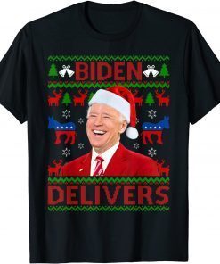 Santa Joe Biden Biden Delivers Ugly Christmas Sweater Classic Shirt