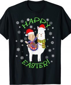 Santa Joe Biden Happy Easter Llama Ugly Christmas Classic T-Shirt