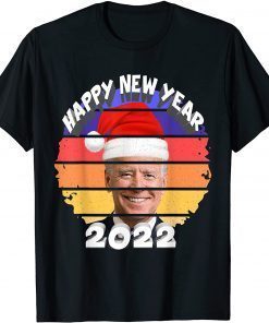 Santa Joe Biden Happy New Year 2022 Christmas Sanset Gift Shirt