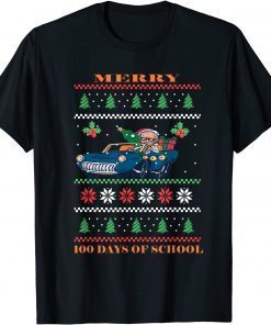 Santa Joe Biden Merry 100 Days Of School Ugly Happy Christmas Unisex Shirt