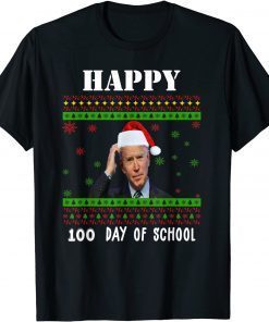 Santa Joe Biden Merry 100th Days Of School Christmas Unisex Shirt