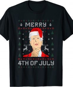 Santa Joe Biden Merry 4th Of July Ugly Christmas Xmas Gift Shirt
