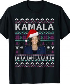 Santa Kamala Ugly Christmas Sweater KamalaLaLaLa Unisex T-Shirt