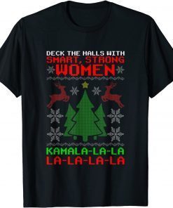 Santa Kamala Ugly Christmas Sweater Meme KamalaLaLaLa T-Shirt