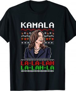 Santa Kamala Ugly Christmas Sweater Meme KamalaLaLaLa X-mas Gift Shirt