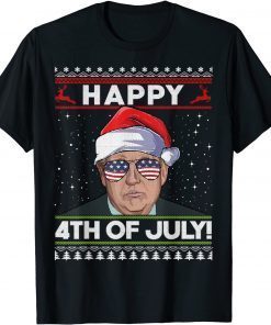 Santa Trump Happy 4th of July Ugly Christmas Unisex Shirt