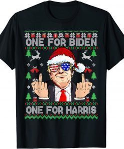 Santa Trump One For Anti Biden Ugly Christmas Sweater Gift T-Shirt