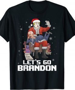 Santa Trump Pro Anti Biden Christmas Lets Go Branson Brandon T-Shirt