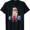 Santa Weightlifting Christmas Fitness Gym Deadlift Xmas Gift Shirt
