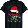 Santa's Favorite Boss Santa Hat Lights Christmas Gift Shirt