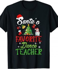 Santas Favorite Dance Teacher Christmas Tree T-Shirt