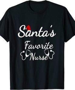 Santa's Favorite Nurse - Cute Merry Xmas Party Crew Gift Shirt