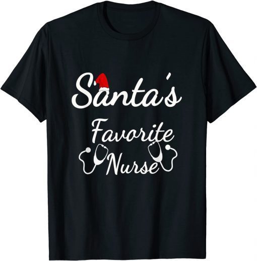 Santa's Favorite Nurse - Cute Merry Xmas Party Crew Gift Shirt