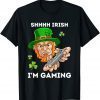 Shhhh I'm Gaming Angry Leprechaun St Patricks Day Classic Shirt