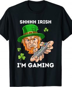 Shhhh I'm Gaming Angry Leprechaun St Patricks Day Classic Shirt