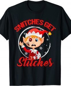Snitches Get Stitches Elf Boy Santa Xmas Ugly Sweater Classic Shirt