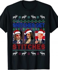 Snitches Get Stitches Xmas Anti Biden & Liberal Ugly Sweater Classic Shirt