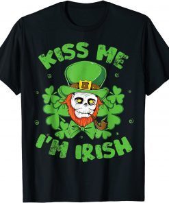 St. Patrick's Day Kiss Me I'm Irish Sugar Skull Leprechaun Limited T-Shirt