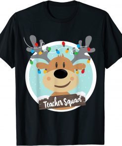 Teacher Squad Reindeer Funny Teacher Christmas Gift Shirt