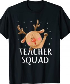 Teacher Squad Reindeer Funny Teacher Christmas Xmas Cute Classic Shirt