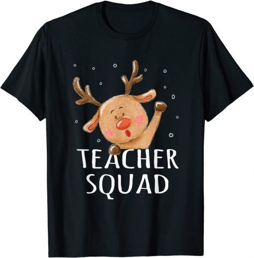 Teacher Squad Reindeer Funny Teacher Christmas Xmas Cute Classic Shirt