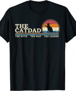 The Cat Dad Kitty Lover Silhouette Sunset Unisex Shirt