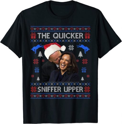 The Quicker Sniffer Upper Anti Biden Ugly Christmas Unisex Shirt