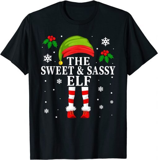 The Sweet And Sassy Elf Family Matching Christmas Girl Unisex Shirt