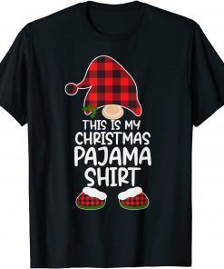 This Is My Christmas Pajama Gnome Xmas Red Plaid T-Shirt